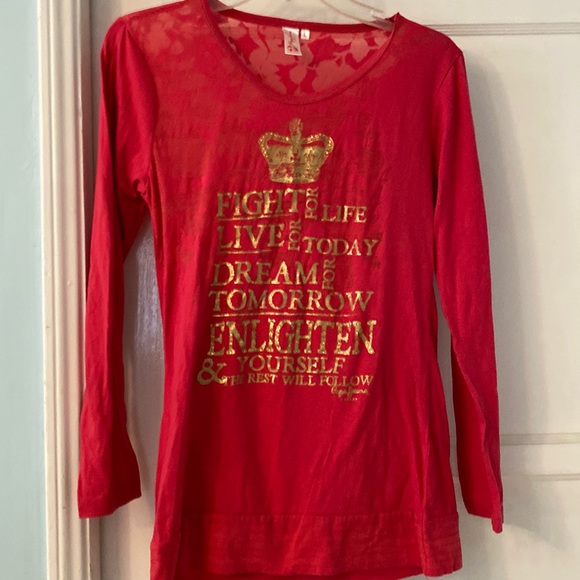 Tops - Pepe jeans long sleeve tee with floral sheer design.